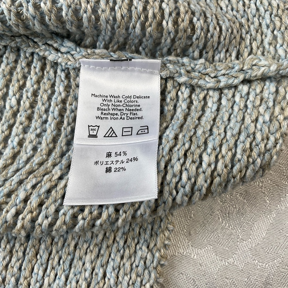 Eddie Bauer Linen Blend Cardigan Oatmeal Beige 3/4 Sleeve Knit Size Small - Picture 8 of 8